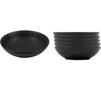 Assiette creuse 20,5 cm / assiette à soupe - 6 pièces - couleur : noir