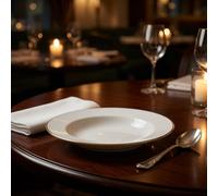 Assiette creuse blanche bord doré en verre 21.5cm - lot de 6