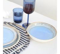 Assiette creuse bleue en porcelaine - lot de 6