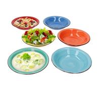 Assiette creuse - Color Power - Rétro - Ø 21 cm - 6 couleurs - Lot de 6 pièces