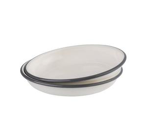 Assiette creuse émaillée, diamètre: 220 mm, set de 2