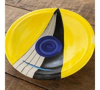 Assiette creuse en céramique Ø 32 cm Style Vietrese - Artisanat Peint à la main - Élégante assiette de service et de table - Vietri-Côtière amalfitagirone-Sicile - 0108251402