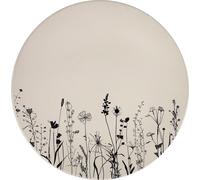 Assiette creuse en céramique Cream Garden ø 26,5cm, crème/noir
