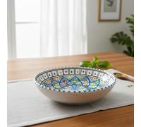 Assiette creuse en céramique tunisienne pour pâtes et soupes, peinte à la main, diamètre 20 cm, 1401241300 Maroc Turquie ethnique du monde