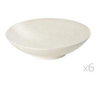 Assiette creuse en grès D19cm blanc - Lot de 6 VESUVIO