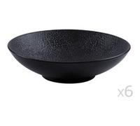 Assiette creuse en grès D19cm noir - Lot de 6 VESUVIO Noir G