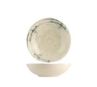 Assiette Creuse En Grès Soie 20 Cm, Beige Et Bleu, H&H