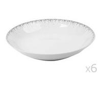 Assiette creuse en porcelaine D20cm gris - Lot de 6 BOREALIS Gris G