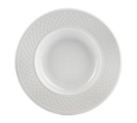 Assiette creuse Faïence Gamme GRAIN DE RIZ Ø 22.5 cm Coloris Blanc Décor Grain de riz
