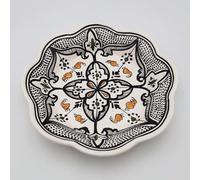 Assiette creuse fleur Marocain noir - D 23 cm