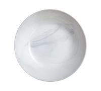 Assiette creuse grise 20 cm Diwali Marble | Opale blanche non poreuse, assiette à entrée et à fromage, compatible lave-vaisselle, fabriqué en France, brillance durable