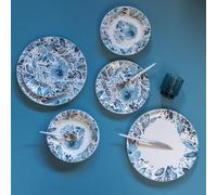 Assiette creuse Jardin bleu 20,5 cm (lot de 6) - Trend'up