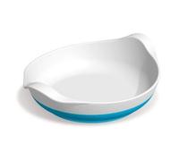 Assiette creuse MILLO BEBE - blanche et bleue - à partir de 6 mois - en mélamine