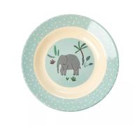 Assiette creuse pour enfant en mélamine RICE Jungle bleue