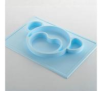 Assiette Creuse Pour Enfants Intégrée Intégrée Coussin Bol Silicone Bas Ventouse Bol Bébé Isolation Anti-Dérapant Vaisselle Vaisselle Singe Bleu