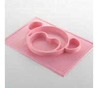 Assiette Creuse Pour Enfants Intégrée Intégrée Coussin Silicone Bol Fond Ventouse Bol Bébé Slip Isolation Isolation Vaisselle Rose Singe