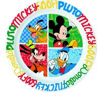 Tataway Assiette creuse pour micro-ondes Mickey Has Fun - Plat pour enfants avec imprimé Disney, passe au micro-ondes, durable, léger et sans danger pour un usage alimentaire quotidien
