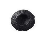 Assiette creuse profonde en céramique noire en forme de volcan, vaisselle et plat de service créatifs irréguliers for Restaurant français(C-1PCS 10inches)