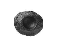 Assiette creuse profonde en céramique noire en forme de volcan, vaisselle et plat de service créatifs irréguliers for Restaurant français(A-1PCS 8 inches)