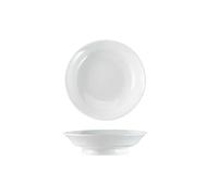 Assiette creuse ronde en céramique blanche pure pour la maison exquise vaisselle personnalisée - plume verte blanche de 17,3 cm