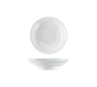 Assiette creuse ronde en céramique blanche pure - Vaisselle personnalisée exquise - 19,8 cm - Plume verte