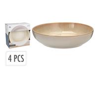 Assiette creuse set de 4 pcs diamètre 23 cm beige - EXCELLENT HOUSEWARE