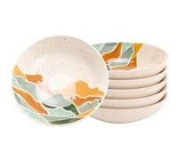 Assiette creuse Sommets 19 cm (lot de 6) - Amadeus - Blanc - Grès Multicolore G