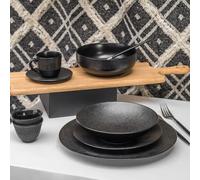 Table Passion Assiette Calotte Vesuvio 19 cm Noir – Lot de 6 pièces