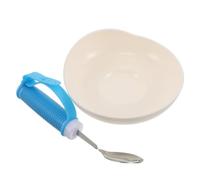 Assiette D’aide à L’alimentation 1 Set en Plastique et Silicone | Fourchette Cuillère Adaptatives, Usage Maison et Établissements, pour Mains Faibles