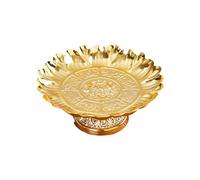 Assiette de cérémonie avec pied doré avec le plateau pour temple maison autels bol de service décoratif à pieds lotus bol à fruits