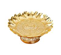 Assiette de cérémonie avec pied doré avec le plateau pour temple maison autels bol de service décoratif à pieds lotus bol à fruits