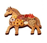 Assiette de charcuterie de Cheval - Plateau en Bois en Forme de Cheval, Plat d'apéritif Rustique pour Viande de Fruits, Fromage | Panneau d'affichage décoratif pour Fête à la Maison, Banquet
