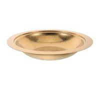 Assiette de Communion Ronde 14 Pouces en Acier Inoxydable pour Culte | Finition Dorée Éclatante, Bord Lisse sans Soudure, Usage Église et Culte, Collecte Participative