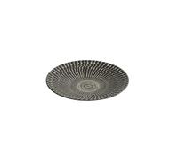 Assiette de couleur noire en relief en céramique sous glaçure, vaisselle exquise à haute température - 21 cm noir