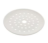 Assiette de Cuisson à Vapeur en Céramique Blanche Multifonctionnelle | Plateau Égouttoir à Multiples Trous, Bords Lisses Antidérapants, pour Baozi, Frites, Service Buffet