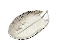 Assiette de feuilles en céramique, feuille d'arbre bijoux collations plateau de rangement de desserts bijoux plat à bibelots en céramique 2 pièces Pour Table D'entrée Décor(Silver)