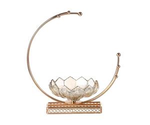 Assiette de fruits Assiette à fruits en cristal forme de pétale lune, décor créatif for table basse, rangement bijoux et bonbons, ornements artistiques for la maison(Grand)