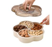 Assiette De Fruits Secs - Taille 28 X 28 X 8,5 Cm, Plateau À Collation, Plat De Service | Rangement À Cinq Grilles, Motif Floral, Organisateur De Rangement Pour D'hôtel, Bureaux, Salles D