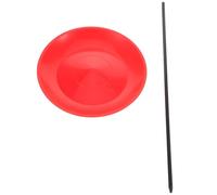 Assiette de Jonglage en Plastique Rouge avec Bâton pour Garçon et Filles | Équilibrée et Résistante, Accessoires de Clown, pour Spectacles de Rue, Loisirs en Plein Air