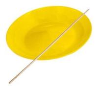 Assiette de jonglerie VISIODIRECT avec bâton de 50 cm - Jaune