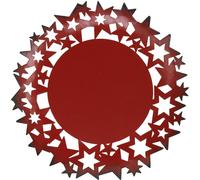 Assiette de Noël Assiette décorative en métal avec étoiles rouges pour couronne de l'Avent, Assiette festive pour bougies Ø34cm