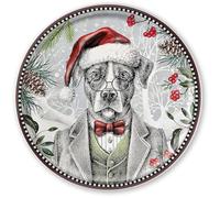 Assiette de Noël Egan panettone avec un chien. Diamètre : 31 cm. La référence est : 120167