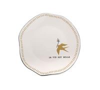 Assiette de présentation carpe diem (lot de 2) - - Blanc - Grès