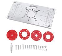 Assiette de routeur en Aluminium de Travail du Bois avec 4 Anneaux d'insert de Forage précis Stable pour Violation de la Violation [Trimbourage en Bois]