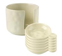 Assiette De Sauce Et Support De Sauce À Trempage - Plat D'assaisonnement | Plats D'apéritif | 6 Plats De Sauces En Céramique PC Avec Boîte De Rangement | Mini Assiettes Conteneur De Vinaigre