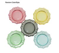Assiette De Service Chic, 30mm De Diamètre, Plat À Fruits De Couleur Aléatoire, 5 Pièces/Ensemble