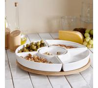 Assiette de service | FINCAN | avec bols blancs et plateau tournant | 30 CM | 984727 Homla