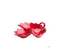 Assiette de Service Ilex Triple Red 8,7 x 25,1 x 28 cm, Home & You, Decoration Noel Interieur, Parfaites pour La Table, Christmas