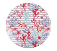 Assiette de service ronde en mélamine décor corail