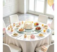 Assiette De Service Rotative Transparent Lazy Susan Plateau Tournant Verre | 360° Rotation Plateau De Service Rond Plateau De Service Rotative Pour Table De Salle À Manger Antidéflagrant(80cm/31in)